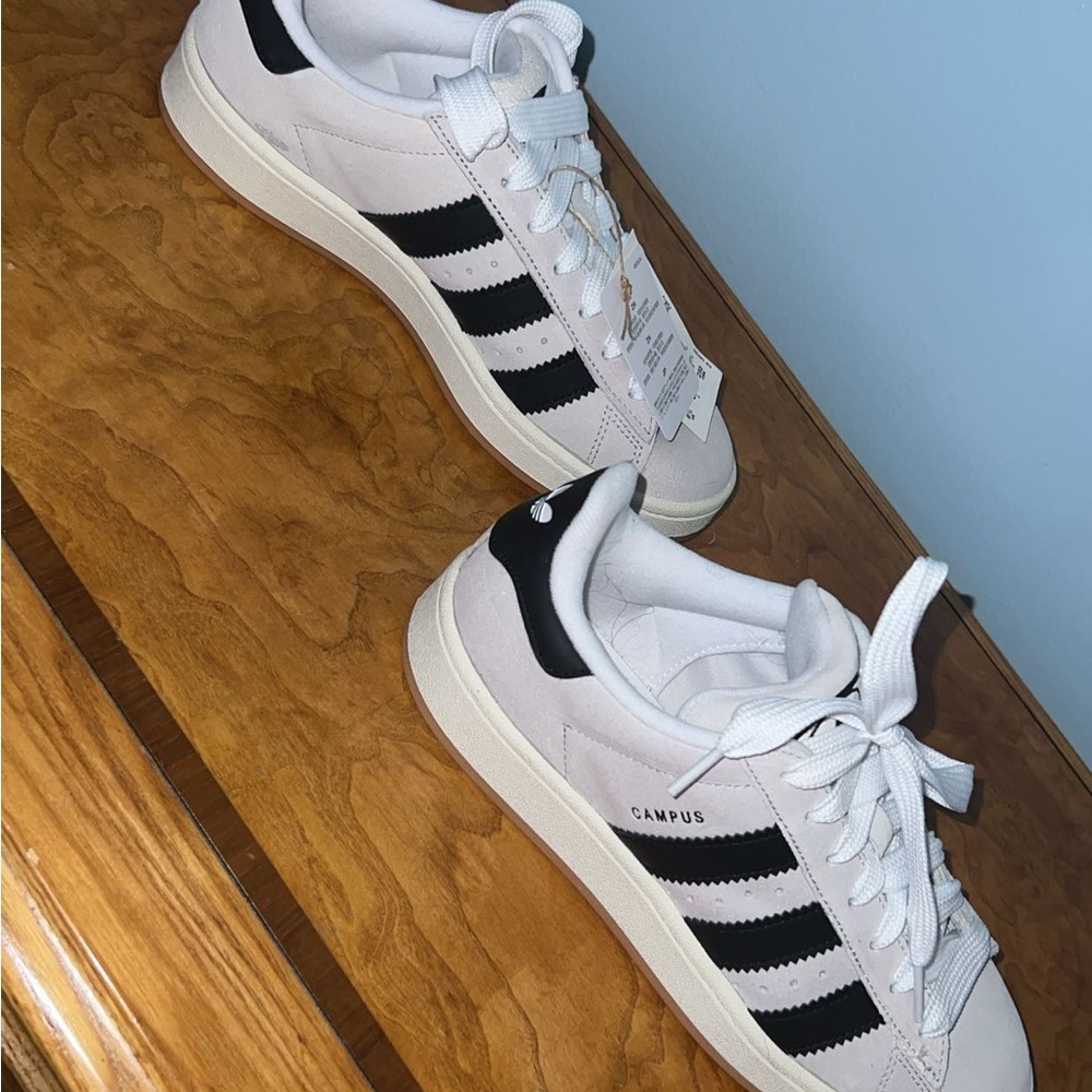 Adidas Campus Shoes in Light Grey/Off White and Black